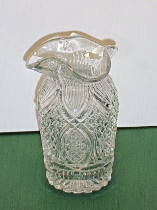 Antique 1897 Northwood Clear Glass Eapg 4 - 1/2 " Crystal Queen Vase 3 Corner Rim