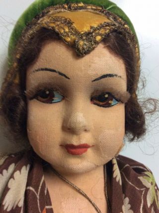 Vintage Ethnic Doll Old Antique Lenci Type Boudoir 2