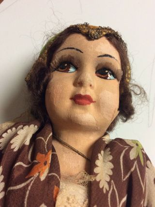 Vintage Ethnic Doll Old Antique Lenci Type Boudoir 5
