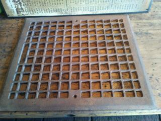 Antique Vintage Cast Iron Heating Floor Grate Louver Register Vent 16 " X14 " X1/4 "
