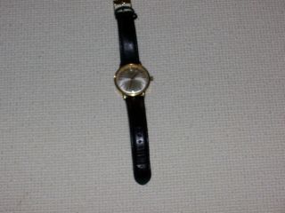 Vintage Rotary Mens Watch,  fully,  slightly scratched,  black strap 2