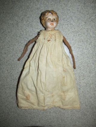 Vintage Minerva Tin Head And Cloth Doll.  Marked Germany 1
