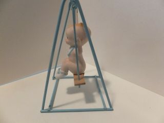 BOY Vintage Lefton Kewpie Doll Bisque Porcelain Figurine swing set 05314 4