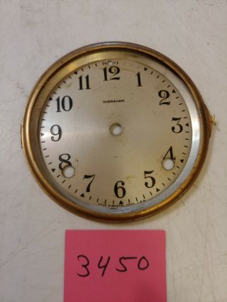Antique Ingraham Mantle Clock Dial And Bezel No Glass