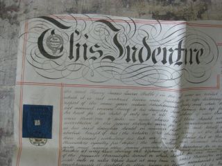 Antique 1868 Mersey&manchester England Vellum Indenture Manuscript Land Release