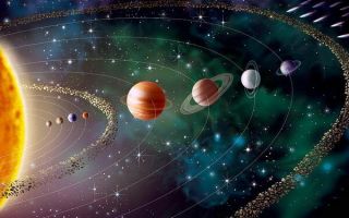 022 Solar System - The Sun Planets Moons Comets Meteors 38 " X24 " Poster