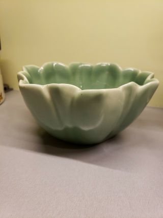 Antique Rookwood Pottery Green Bowl Planter Signed