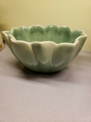 Antique Rookwood Pottery Green Bowl Planter Signed 2