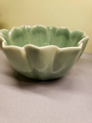 Antique Rookwood Pottery Green Bowl Planter Signed 3