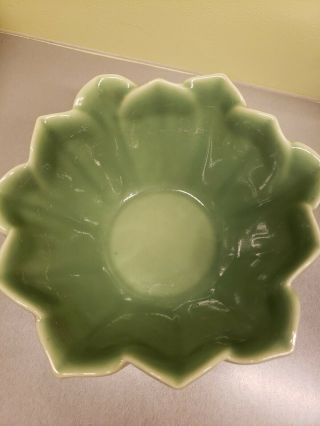 Antique Rookwood Pottery Green Bowl Planter Signed 5