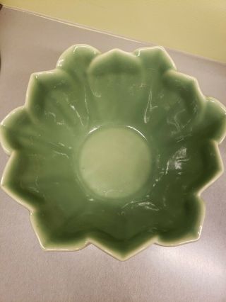Antique Rookwood Pottery Green Bowl Planter Signed 6
