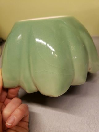 Antique Rookwood Pottery Green Bowl Planter Signed 8