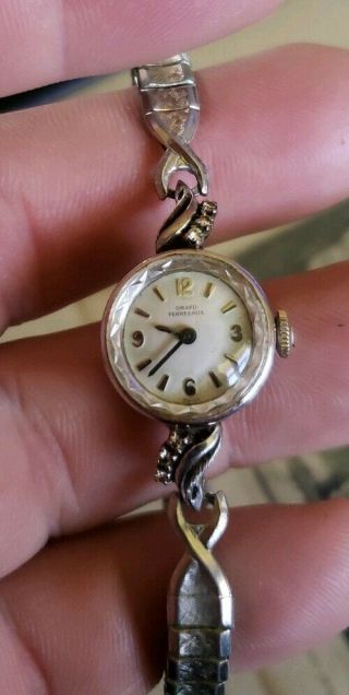 Vintage Girard Perregaux 10kt Gold Fill Diamond Ladies Watch 25 Yrs Smith Corona