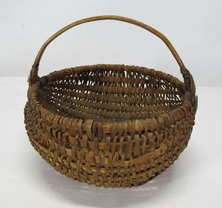 Antique 19th C 1800s American England Primitive Splint Basket Eye of God yqz 3