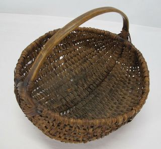 Antique 19th C 1800s American England Primitive Splint Basket Eye of God yqz 5