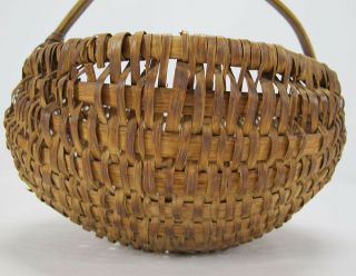Antique 19th C 1800s American England Primitive Splint Basket Eye of God yqz 6