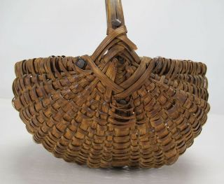 Antique 19th C 1800s American England Primitive Splint Basket Eye of God yqz 7