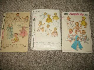 Vintage Simplicity 1406 6817 4747 Sewing Patterns.  Betsy Wetsy/ginny/tiny Tears