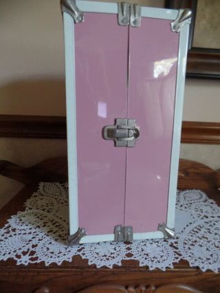 Vintage Pink Doll Wardrobe Case Trunk Metal 10 X 6 Alexander Ginny Size