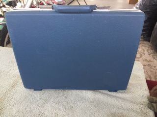 Vintage Samsonite Hard Shell Briefcase - Blue No Key 17”x13”x2.  5” 4