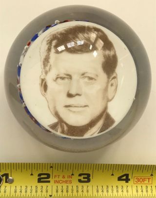 John F.  Kennedy 1963 Paperweight 3.  5 " Diameter 2.  5 " High