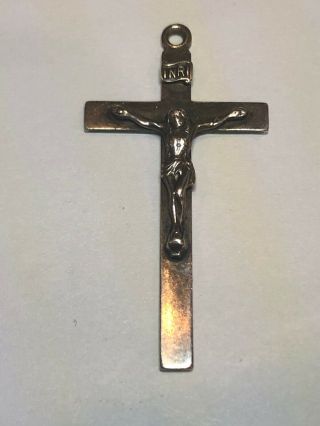 Vintage Antique Sterling Silver Crucifix Cross Pendant 2.  7g