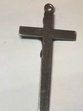 Vintage Antique Sterling Silver Crucifix Cross Pendant 2.  7g 3