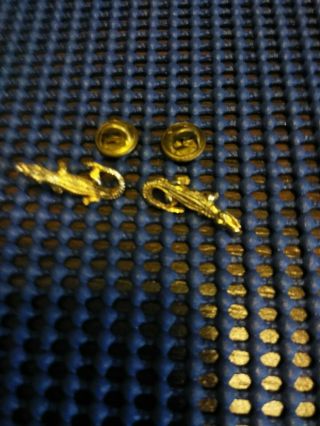 Vintage Gold Alligator Cufflinks 5 Grams Of Gold W/ Brass Cufflink Clips