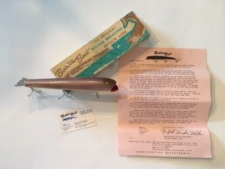 Vintage Bobbie Bait Muskie Lure With Paper And Complete Box