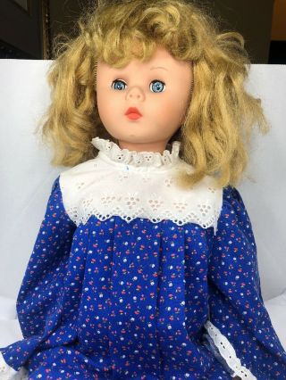 Vintage Large Doll 31 Inch Hard Plastic Vinyl Sleep Eyes Girl Doll