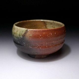 GN14: Vintage Japanese pottery tea bowl,  Shigaraki Ware,  Natural ash glaze 3