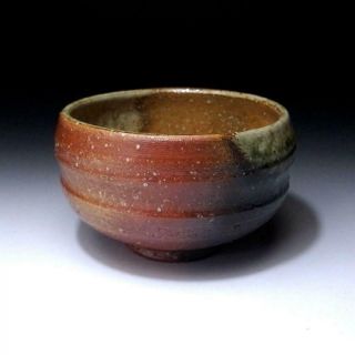 GN14: Vintage Japanese pottery tea bowl,  Shigaraki Ware,  Natural ash glaze 4
