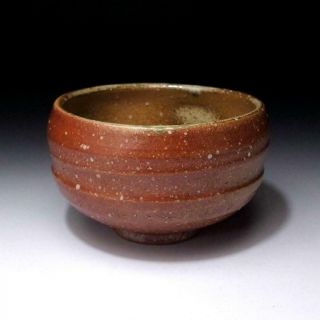 GN14: Vintage Japanese pottery tea bowl,  Shigaraki Ware,  Natural ash glaze 5