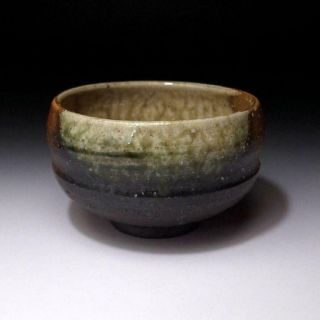 GN14: Vintage Japanese pottery tea bowl,  Shigaraki Ware,  Natural ash glaze 6