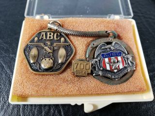 Set of Vintage American Bowling Congress League Champinons Pins & Keychains 2