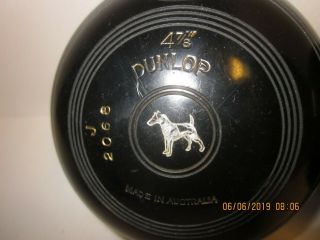 2 Antique Vintage DUNLOP Australian Bocce Balls Lawn Bowling w/Leather BAG 4