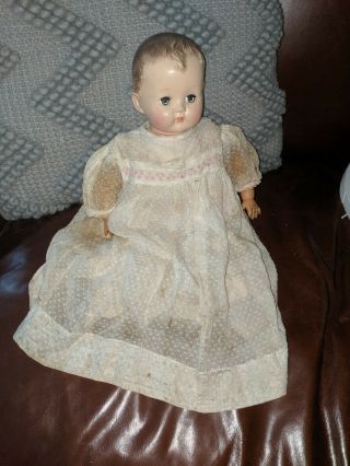 Vintage Ideal Baby Doll With Dresshard Plastic Needs Tlc
