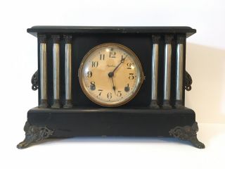 Antique E.  Ingraham Co.  Bristol Ct.  Six Column Style Mantle Clock 1825