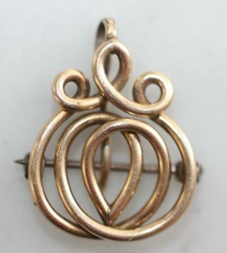 Antique Art Deco Gold Filled Brooch Pin Pendant