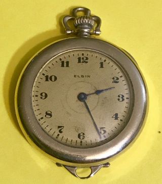 Antique Lady Elgin Pendant Pocket Watch C.  1917 - 20 Yr Case.  Sz 5/0s,  7j.