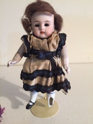 Antique Bisque Doll 5 1/2” Tall Jointed Limbs 1800’s 257 Over 14