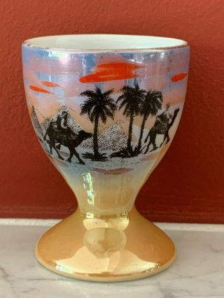 Antique Porcelain Egg Cup - Around 1900 - Camels - Desert - Palmtrees