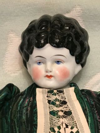 Antique Lowbrow China Head Doll,  Blue Eyes