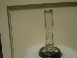 Stylish Three Footed Clear Glass Bud Vase With Solid Silver Rim Attic Find