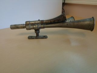 Antique Vintage Automotive Or Boat Triple Tooter Safety Horn - Made In Germany
