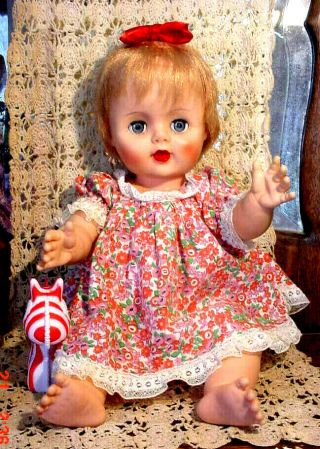 Vtg 1960s 14  Betsy Wetsy " Girl Baby Doll All Heavy Vinyl Great Facial Color