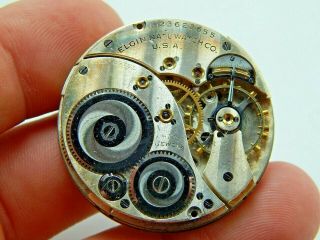 Antique 12 Size 17 Jewel Elgin Grade 384 Pocket Watch Movement Circa 1920s