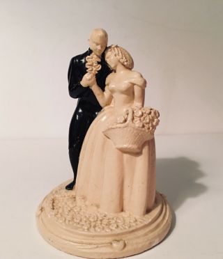 Vintage Wartime Wwii Wedding Cake Topper Bride & Groom Dec 1943
