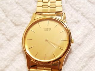 Vintage Seiko Ultra Thin Gold Tone Dress Quartz Watch