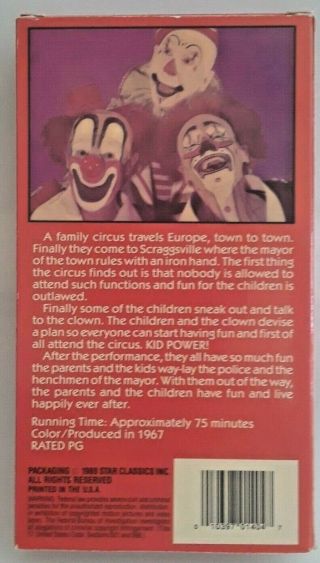 EMMETT KELLY IN THE CLOWN AND THE KIDS VHS MOVIE VINTAGES 1967 75 MINS LONG 2